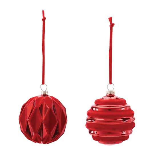 Melrose 3.5" Glass Ball Ornaments Set